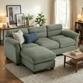 thumbnail image 1 of Bonzy Home Modular Sectional Sofa With Ottoman, Ultra‑Comfort Seating – Configurable for Living Room & Family Room; Green, 1 of 8