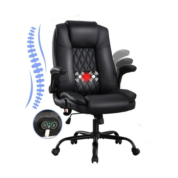 Bonzy Home Office Chair 450LBS with Massage Adjustable Arm and Height Computer Desk Chairs Heavy Duty Design Ergonomic High Back Cushion Lumbar Back Support Big and Tall Chair