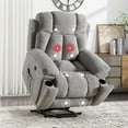 thumbnail image 1 of Bonzy Home Oversized Power Lift Recliner — Electric Lift Chair with Massage & Lumbar Heat, USB Port, Cup Holders & Side Pockets, Light Gray, 1 of 9