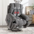 thumbnail image 1 of Bonzy Home Oversized Power Lift Recliner — Electric Lift Chair with Massage & Lumbar Heat, USB Port, Cup Holders & Side Pockets, Gray, 1 of 9