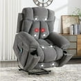 thumbnail image 1 of Bonzy Home Oversized Power Lift Recliner — Electric Lift Chair with Massage & Lumbar Heat, USB Port, Cup Holders & Side Pockets, Gray, 1 of 9