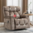 thumbnail image 1 of Bonzy Home Oversized Swivel Rocker Recliner with Massage & Heat, Reclining Glider Chair – Soft Breathable Fabric for Living Room & Bedroom, Camel, 1 of 7