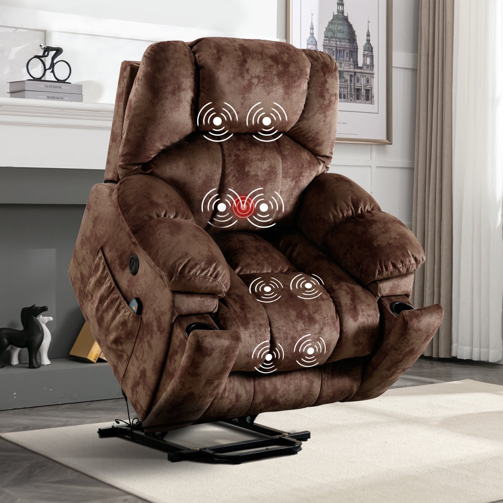 Bonzy Home Power Lift Recliner With Cup Holder Bonzy Home Power