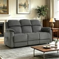 thumbnail image 1 of Bonzy Home Electric 3-Seat Recliner Sofa Set— Power Electric Recliner Chair with Remote Control & Side Pockets, Compact Home Theater Seating for Small Spaces, Gray, 1 of 10