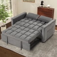 thumbnail image 1 of Bonzy Home Pullout Bed Convertible Sofa Bed Versatile Velvet Sofa,55 Inch Couch Adjustable Backrest, Gray, 1 of 8