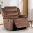 thumbnail image 1 of Bonzy Home Modern Comfort Reclining Chair Breathable Fabric Recliner Chairs, Brown, 1 of 8