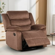 Bonzy Home Modern Comfort Reclining Chair Breathable Fabric Recliner Chairs, Brown