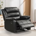 thumbnail image 1 of Bonzy Home Recliner Comfortable Arms and Back Faux Leather Reclining Chair Sofa for Living Room Bedroom, Black, 1 of 7