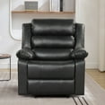 thumbnail image 1 of Bonzy Home Recliner Comfortable Arms and Back Faux Leather Reclining Chair Sofa for Living Room Bedroom, Black, 1 of 6