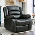 thumbnail image 1 of Bonzy Home Recliner Comfortable Arms and Back Faux Leather Single Reclining Chair Modern Sofa for Living Room Bedroom, Black, 1 of 6