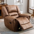 thumbnail image 1 of Bonzy Home Recliner Comfortable Arms and Back Single Reclining Chair Sofa for Living Room Bedroom, Brown, 1 of 8