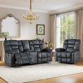 thumbnail image 1 of Bonzy Home Recliner Sofa Set — Single Manual Recliner & Loveseat with Hidden Storage & Cup Holders, Gray, 1 of 8