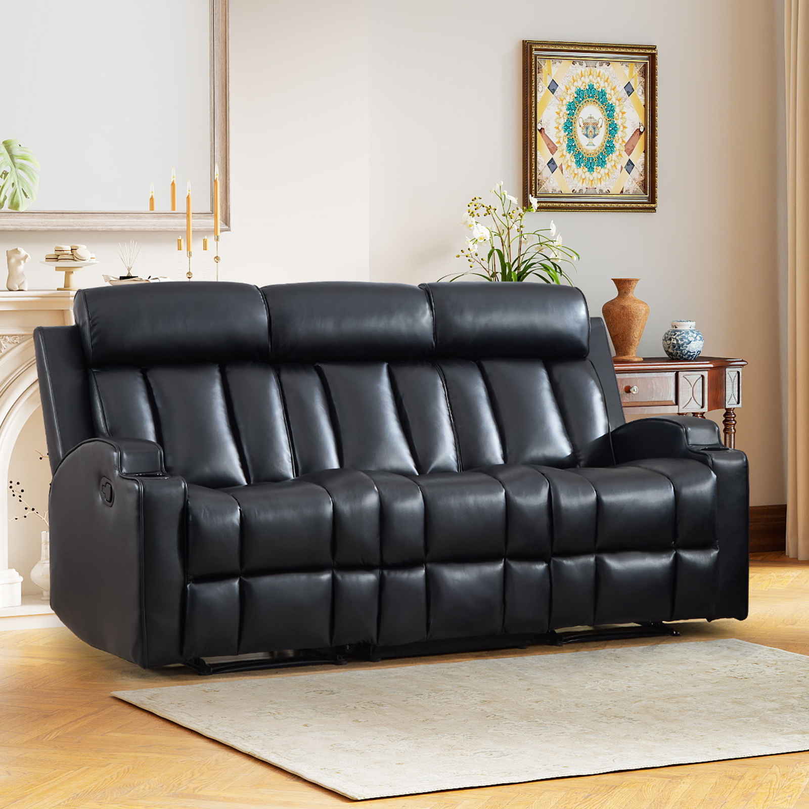 Bonzy Home Reclining Sofa for Living Room, Extra Wide Modern ...
