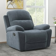 Bonzy Home Single Recliner Chairs for Living Room Overstuffed Breathable Fabric Reclining Chair Manual Sofas, Gray