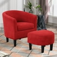 thumbnail image 1 of Bonzy Home Velvet Accent Chair with Ottoman for Living Room,Red, 1 of 7