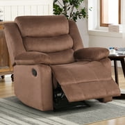 Bonzy Home Widen Recliner Chair with Comfortable Arms and Back Single Sofa for Living Room, Brown
