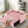 thumbnail image 1 of Bonzy Home 55 Inch Convertible Sofa Bed Adjustable Backrest Versatile Velvet Sofa Pull out Bed for Living Room, Dreamy Pink, 1 of 7