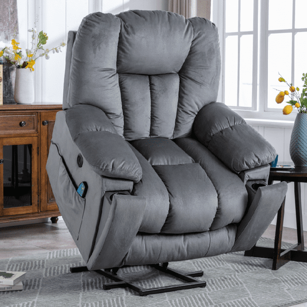 BonzyHome Oversized Wide Power Electric Lift Recliner Chair with Massage and Heat