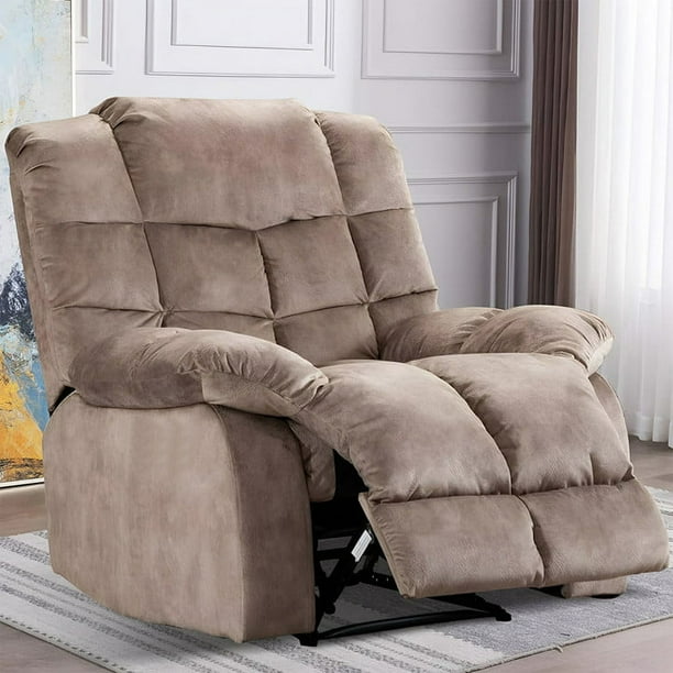 Bonzy Home Manual Recliner Chairs for Adults Breathable Fabric Reclining Chair Sofas for Living Room Camel