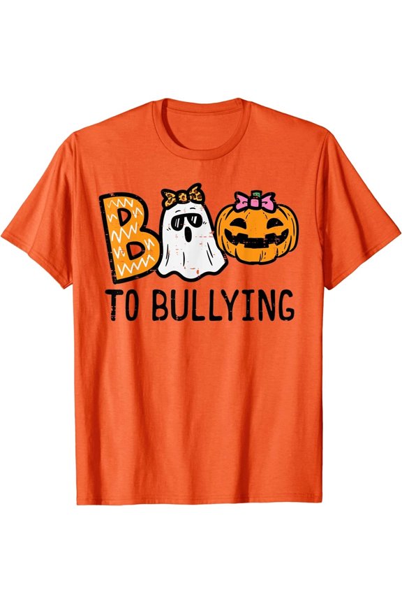 Boo Anti Bullying Funny Halloween Orange Unity Day Unisex T-Shirt