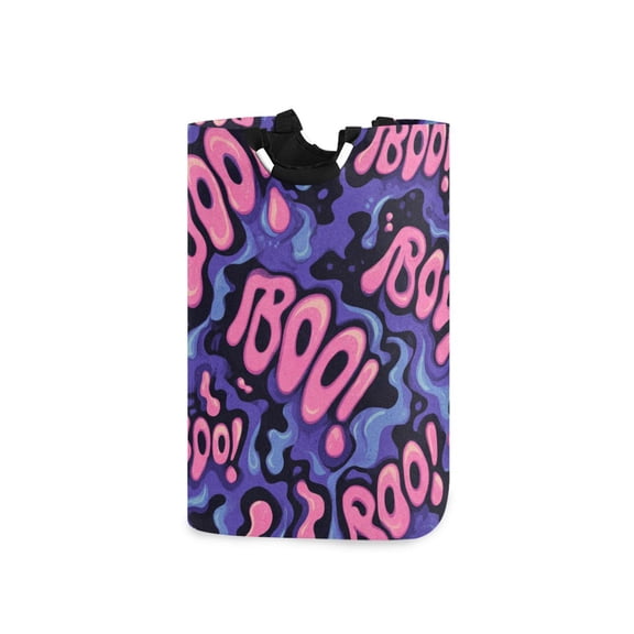 Boo Art Form Halloween Laundry Basket with Handles Foldable Laundry Hamper Freestanding Washing Bin 50L