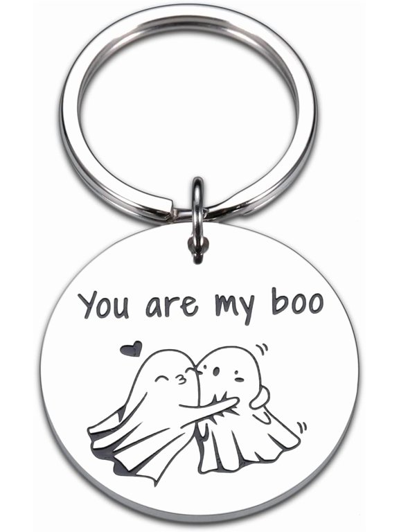 Boo Basket Stuffers for Men, Halloween Basket Stuffers for Him Her, Boo Gifts for Women Men Adults, Spooky Keychain Couple Gifts for Husband Wife Fall Keychain Mens Boo Basket Essentials