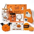 thumbnail image 1 of Boo Basket Stuffers for Women, 8 Pcs Halloween Gifts for Women Adults Teens Girls with Cup, Bracelet, Socks, Bath Ball and Candle, Pumpkin Halloween Personal Care Orange, 1 of 8