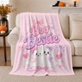 thumbnail image 1 of Boo Bestie Halloween Ghost Friendship Design Kawaii Pastel, Festive Halloween Scene, Warm Flannel Blanket for Living Room and Reading Nook, Art Lovers Halloween Gift, Festive Home Decor, 1 of 9
