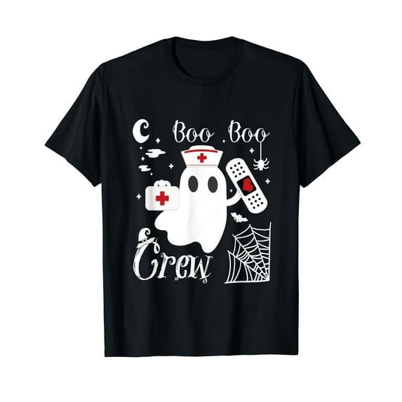 Boo Boo Crew Funny Ghost Nurse Halloween Costume T-Shirt