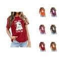 thumbnail image 1 of Boo Boo Crew Ghost Nurse Halloween Tshirts Women 2025 Short Sleeve Crewneck Funny Graphic Halloween Shirts for Women, 1 of 4