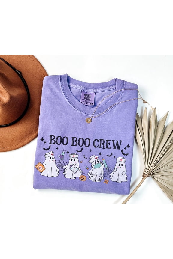 Boo Boo Crew Nurse Cute Group Costume Spooky Season Fall Er Rn Lpn T-Shirt