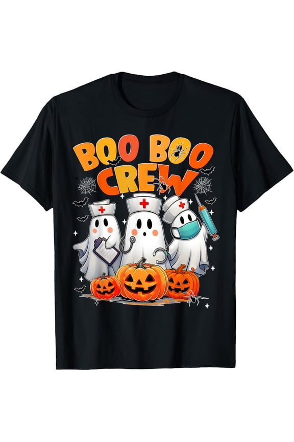 Boo Boo Crew Nurse Ghost Halloween Outfits Men Women T-Shirt BLACK Unisex S-5XL Hot Trending Shirt, Vintage Birthday Gift