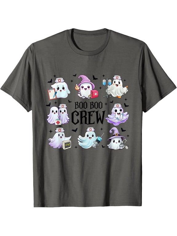 Boo Boo Crew Nurse Ghosts at Work Kawaii Halloween T-Shirt