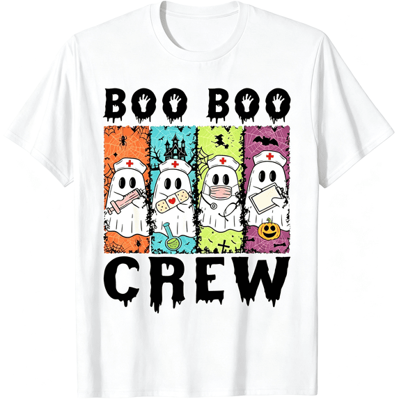 Boo Boo Crew Nurse Halloween Ghost Costume Unisex T-Shirt
