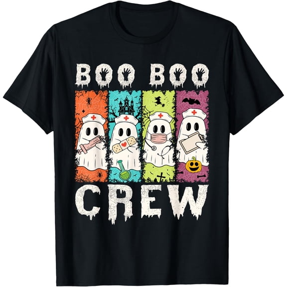 Boo Boo Crew Nurse Halloween Ghost Costume Unisex T-Shirt
