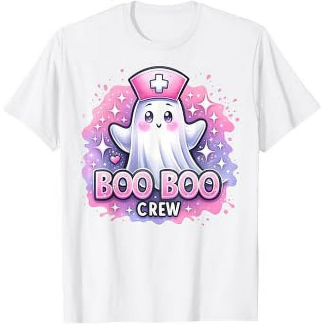 Boo Boo Crew Nurse Pink Ghost Halloween Costume for Women TShirt