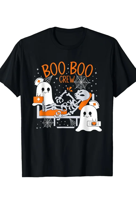 Boo Boo Crew Nurse Shirt Funny Ghost Retro Halloween Nurse T-Shirt, Men's T