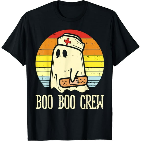 Boo Boo Crew Nurse Shirt Funny Ghost Retro Halloween Nurse T-Shirt
