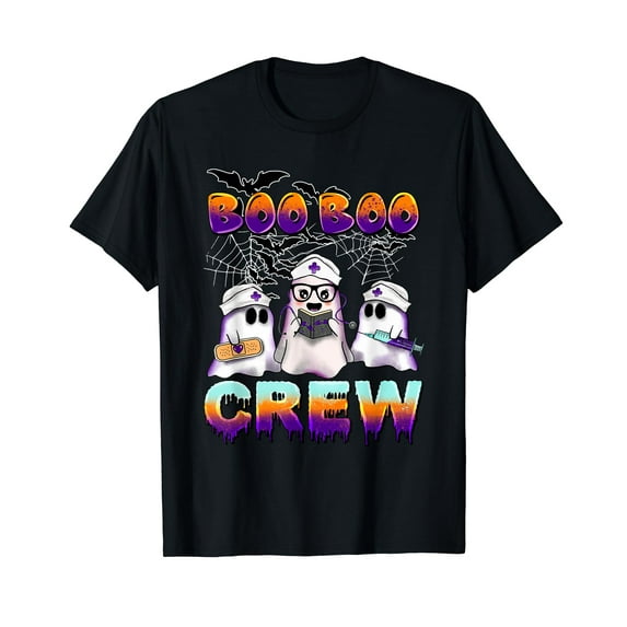 Boo Boo Crew Nurse Spooky Season Retro Halloween Costume T-Shirt