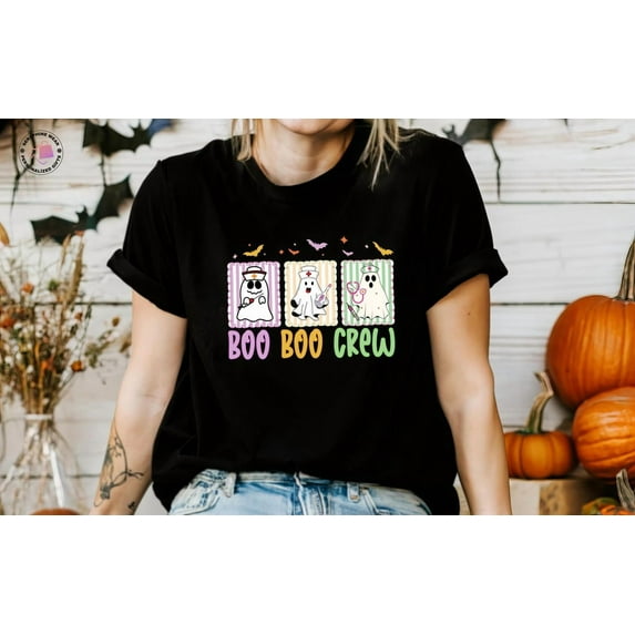 Boo Boo Crew Shirt, Ghost Nurse T-Shirt, Spooky Season CNA Tee, Nurse Women, Cute Medical Staff Shirt All Size S-5Xl