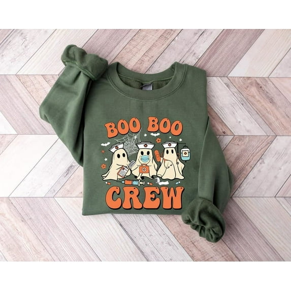 Boo Boo Crew Spooky Nurse Halloween Sweatshirt, Boo Boo Crew Nurse Sweatshirt, Spooky Nurse Gift Sweatshirt, Halloween Nurse Sweatshirt.