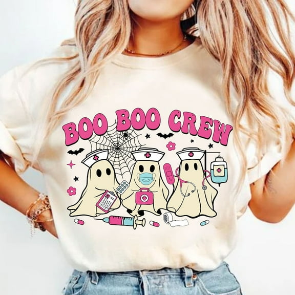 Boo Boo Crew T-shirt, Halloween Nurse Shirt, Halloween Shirt,Nurse Halloween Shirt,Retro Nurse Shirt,Ghost Nurse 200624