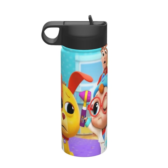Boo Boo Song Kids Insulated Water Bottle With Straw - 18 Oz Stainless Steel Double Wall Vacuum Cup, Leakproof, Bpa Free, Suitable For Boys And Girls