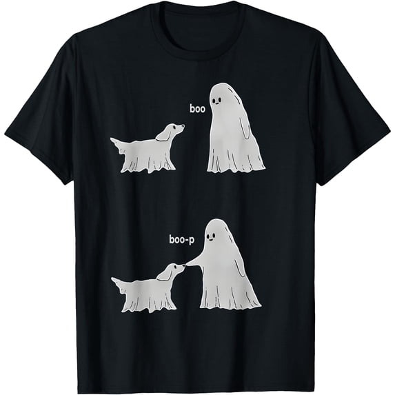 Boo Boop Ghost Pet Dog Halloween Cute Ghost Dog Lover Funny T-Shirt ...
