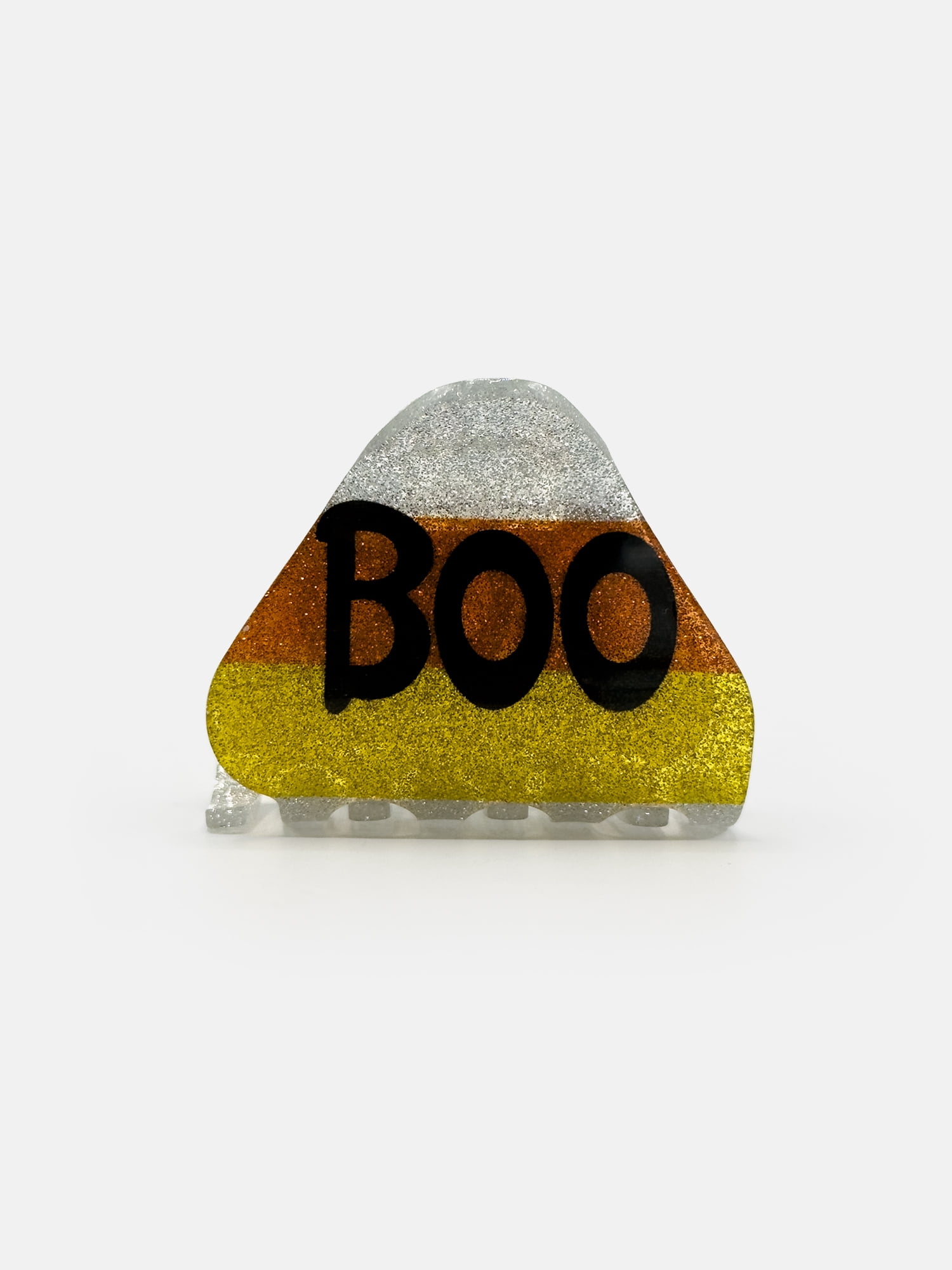 Way To Celebrate Boo Candy Corn Acrylic Hair Claw, Orange Multi