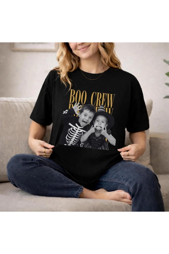 Boo Crew Shirt, Custom Halloween Personalized Photo, ANANDHIS-Shirts