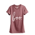 thumbnail image 1 of Boo Cursive Women's Fashion Relaxed T-Shirt Tee Heather Rouge Large, 1 of 3