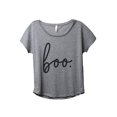 thumbnail image 1 of Boo Cursive Women's Fashion Slouchy Dolman T-Shirt Tee Heather Grey 2X-Large, 1 of 3