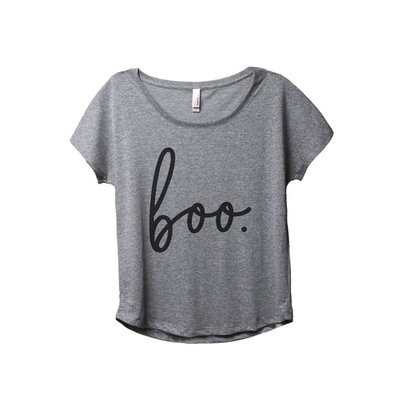Boo Cursive Women's Fashion Slouchy Dolman T-Shirt Tee Heather Grey 2X-Large