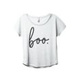 thumbnail image 1 of Boo Cursive Women's Fashion Slouchy Dolman T-Shirt Tee Heather White 2X-Large, 1 of 3